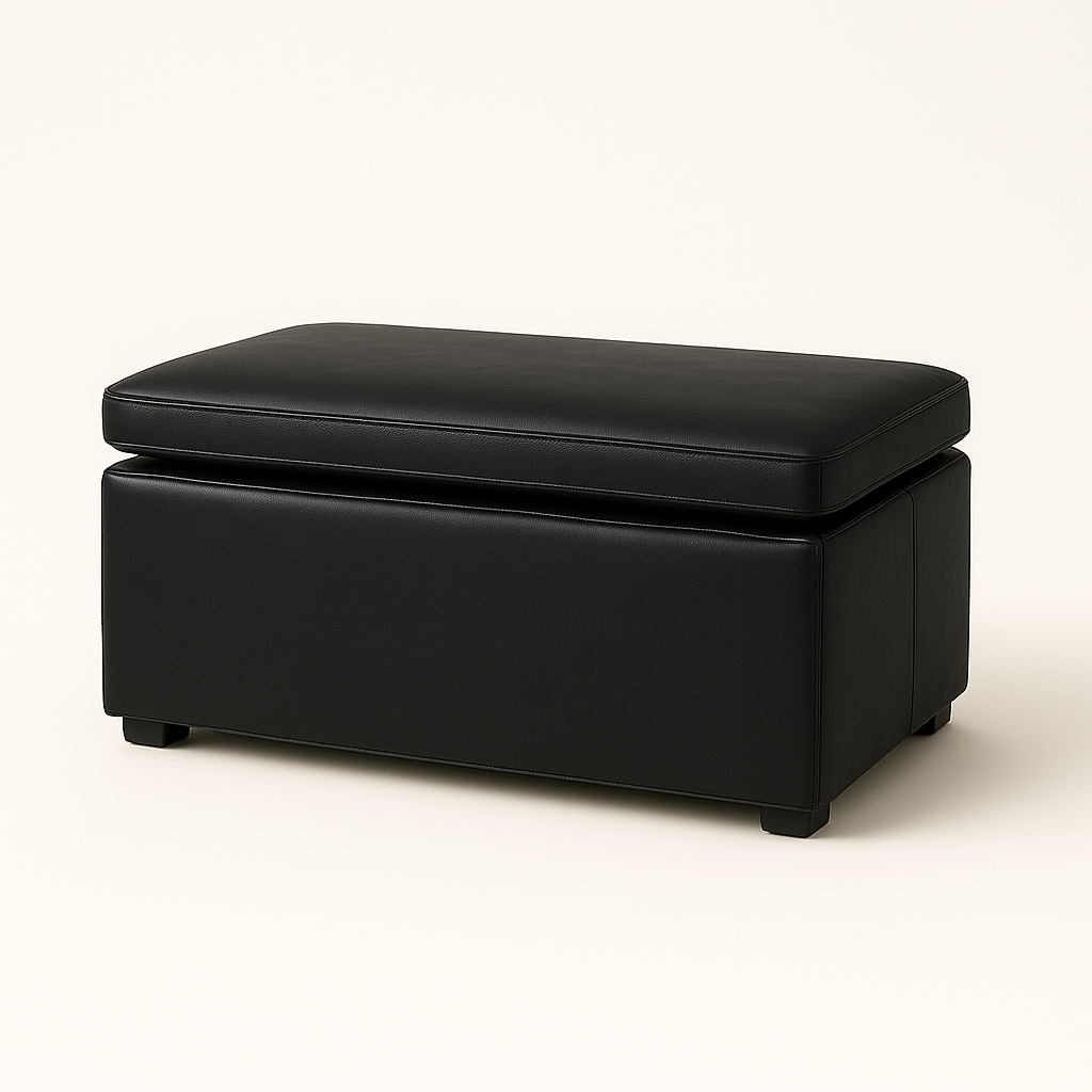 Theo Leather Storage Ottoman