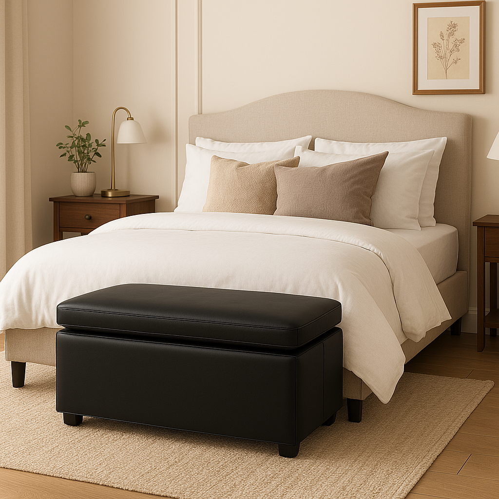 Theo Leather Storage Ottoman