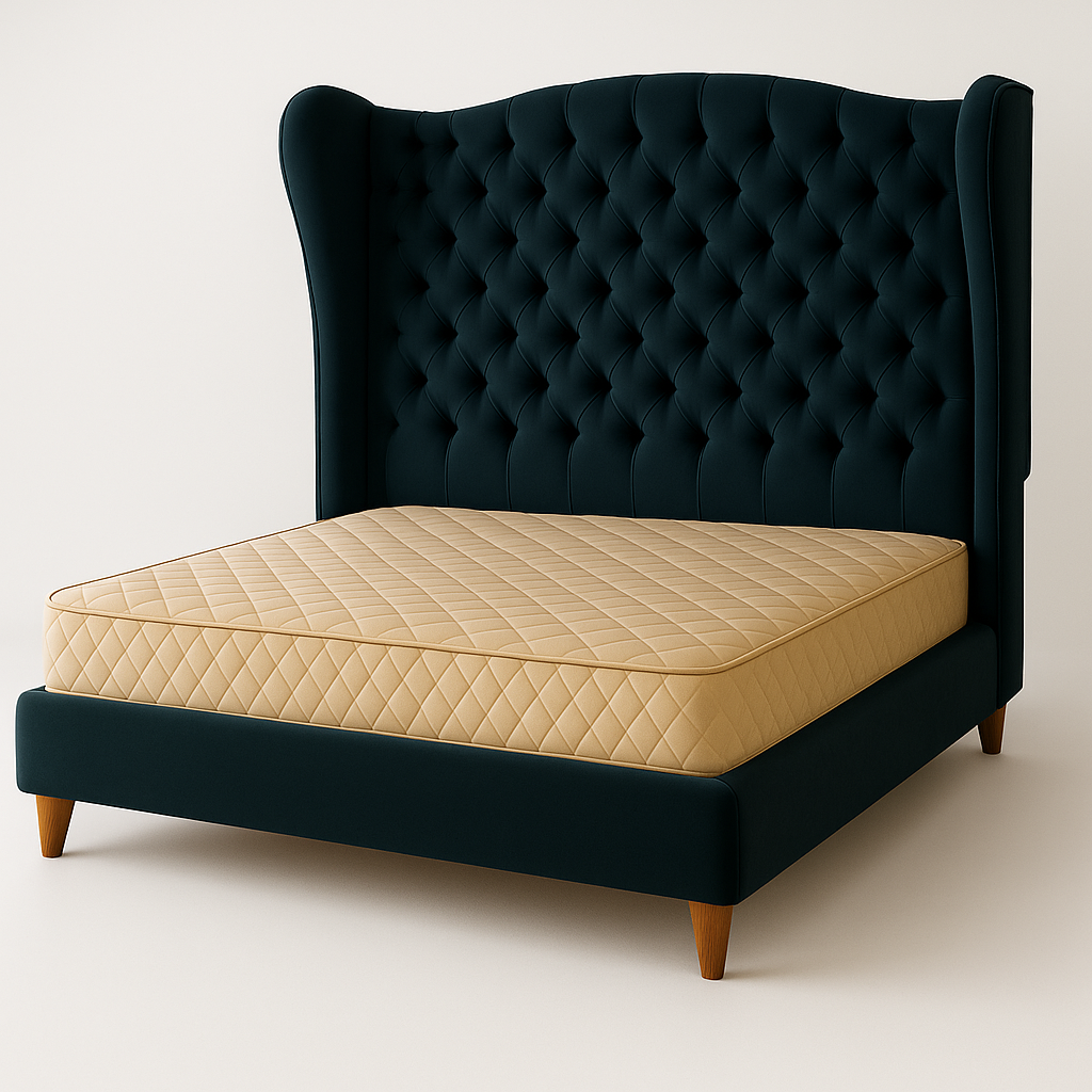 Harper Tufted Wingback Bed