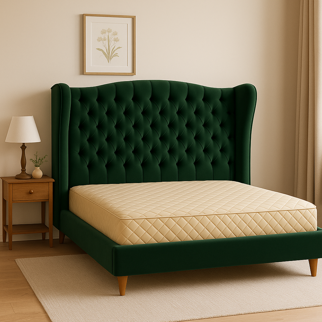 Harper Tufted Wingback Bed