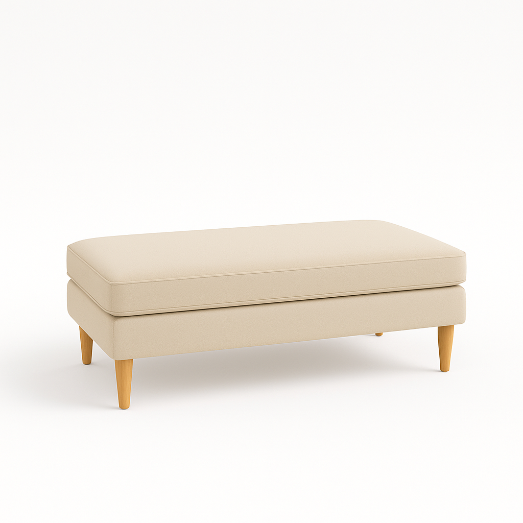 Cream Upholstered Ottoman